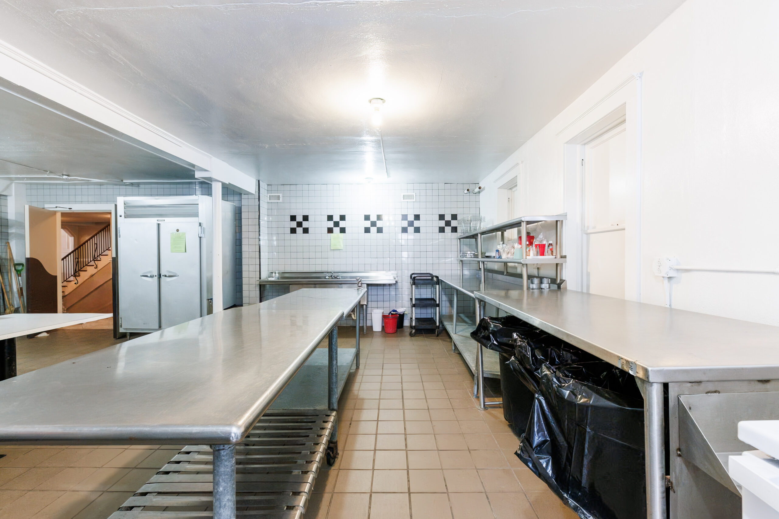View of the kitchen showing the space for vendors